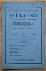 Astrology: the Astrologers’ Quarterly Volume 35 Number 2, June-August 1961