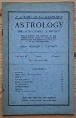 Astrology: the Astrologers’ Quarterly Volume 35 Number 2, June-August 1961, Copy 2