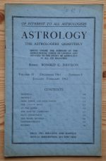 Astrology: the Astrologers’ Quarterly Volume 35 Number 4, December 1961 - February 1962