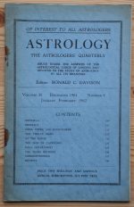 Astrology: the Astrologers’ Quarterly Volume 35 Number 4, December 1961 - February 1962, Copy 2