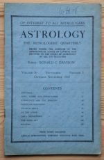 Astrology: the Astrologers’ Quarterly Volume 36 Number 3, September-November 1962