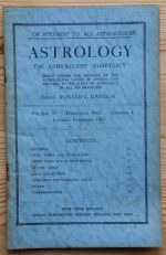 Astrology: the Astrologers’ Quarterly Volume 37 Number 4, December 1963 - February 1964