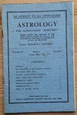 Astrology: the Astrologers’ Quarterly Volume 39 Number 1, March-May 1965