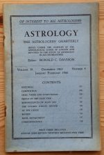Astrology: the Astrologers’ Quarterly Volume 39 Number 4, December 1965 – February 1966, Copy 2