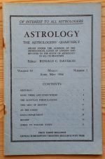 Astrology: the Astrologers’ Quarterly Volume 40 Number 1, March-May 1966, Copy 1