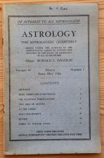 Astrology: the Astrologers’ Quarterly Volume 40 Number 1, March-May 1966, Copy 2