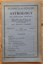 Astrology: the Astrologers’ Quarterly Volume 40 Number 2, June-August 1966, Copy 1