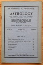 Astrology: the Astrologers’ Quarterly Volume 41 Number 4, December 1967 - February 1968