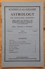 Astrology: the Astrologers’ Quarterly Volume 42 Number 1, March-May 1968, Copy 2