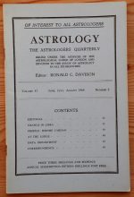 Astrology: the Astrologers’ Quarterly Volume 43 Number 2, June-August 1969
