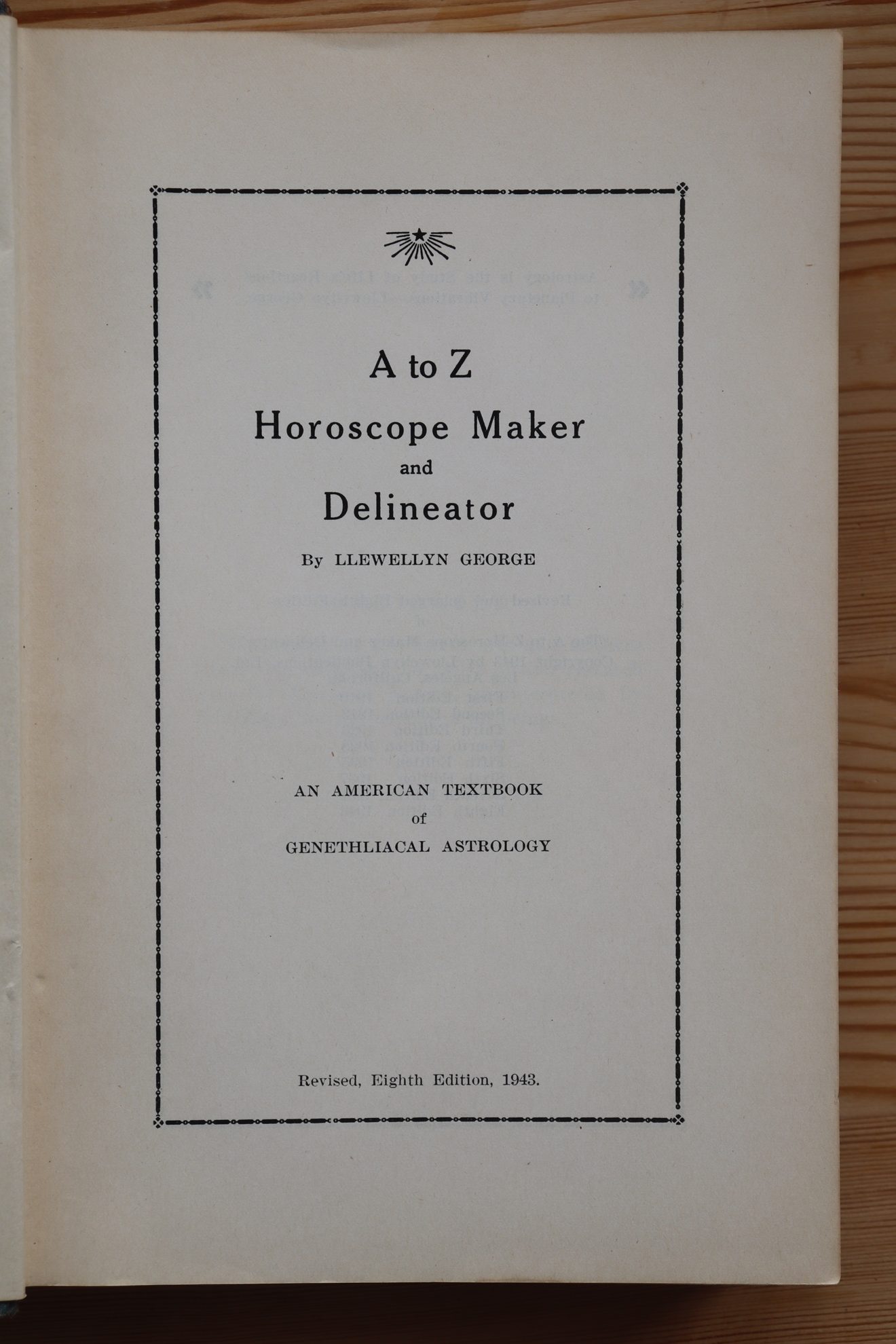Llewellyn George – A to Z Horoscope Maker & Delineator 1943, Copy 2 - Image 2