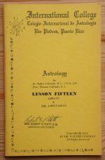 Walter Coleman - Astrology Lesson Fifteen: Aspects and the Aspectarian 1975