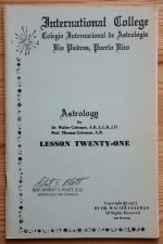 Walter Coleman – Astrology Lesson Twenty-One 1975