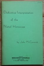 John McCormick - Deductive Interpretation of the Natal Horoscope 1976